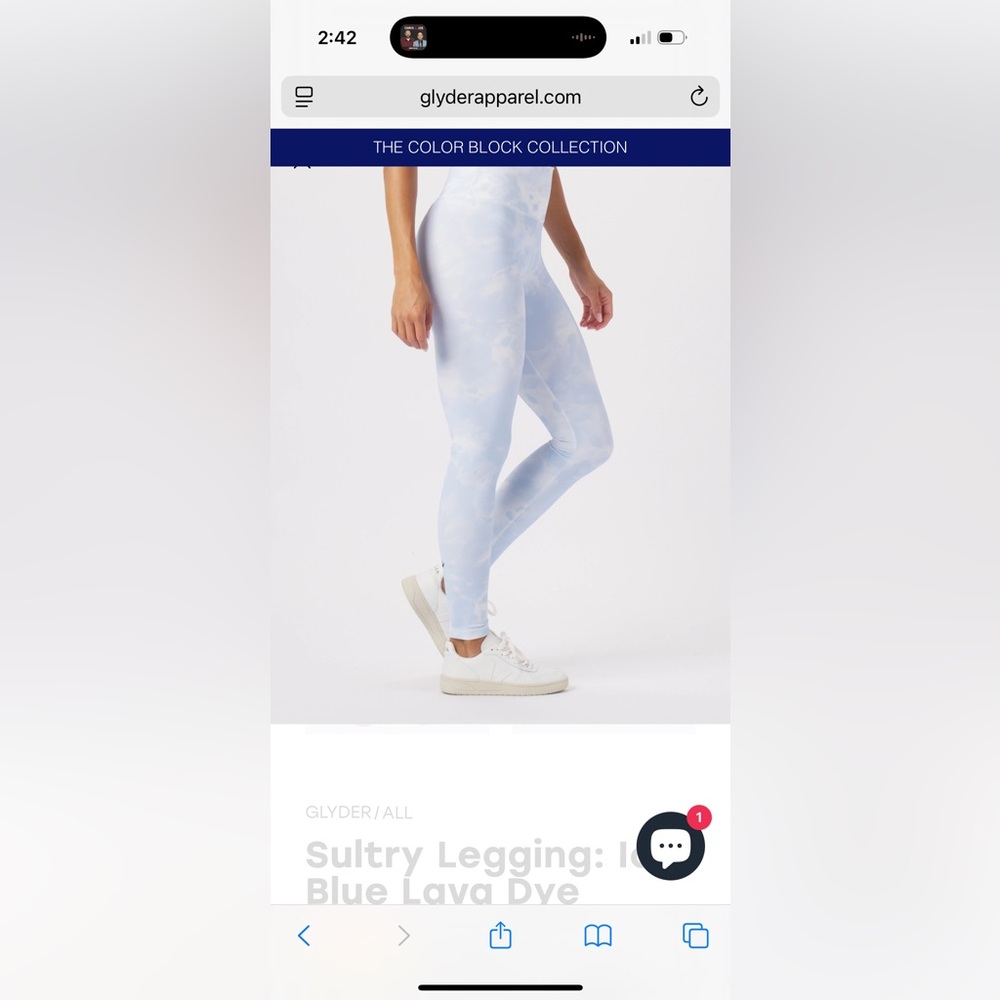 Glyder Blue Leggings with Stretch and Tapered Fit